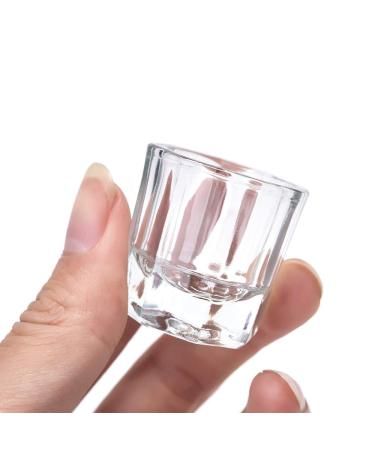 2PCS Glass Crystal Dappen Dish with Lid for Nail Art - Clear Mini Bowl Cups for Liquid Powder Mixing | ConStore Nail Art Tools - Buy Online on SooperMarket.com