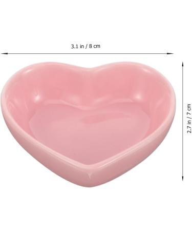 POPETPOP pet bowl food guinea pig hamster feeder chinchilla bowl hamster saucer kitten bowls heart shaped hamster water bowl hamster supplies small cat bowl chipmunk squirrel ceramics 8x7cm Pink - Buy Online on SooperMarket.com