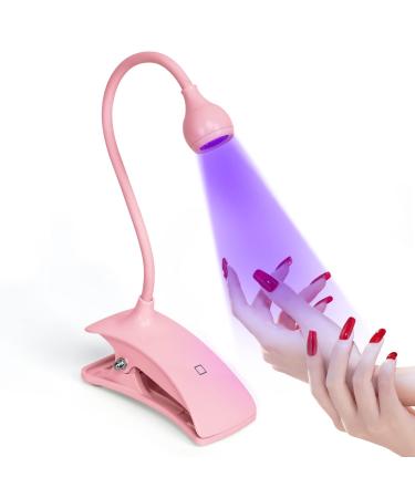 AORAEM LED Nail Lamp Portable Gooseneck Plug in Lamp Gel Light Nail Dryer Gel Polish Light Professional Nail Light for Gel Nail Home DIY AA-Pink