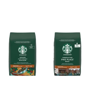 Starbucks Ground Coffee House Blend 793 Grams & Pike Place Whole Bean Medium Roast Coffee 907 gram