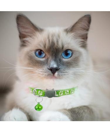 Hepplly 2-Pack Reflective Cat Collars with Bell - Quick Release Kitten Collars (Light Green) - International Shipping Available - Buy Online on SooperMarket.com