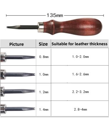 WUTA 4pc Leather Edge Bevelers Set - High Carbon Steel Skiving Tools for Keen Edge Cutting in Leathercraft (0.8mm+1mm+1.2mm+1.4mm) - Buy Online on SooperMarket.com