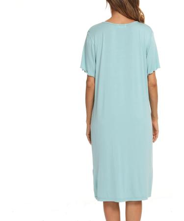 Jecarden Women's Short Sleeve Maternity Nightgown - Comfortable Modal Cotton Sleepwear in Green - Buy Online on SooperMarket.com