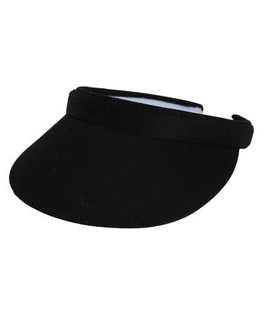 TopHeadwear Mens Womens Sun Protection Sports Cotton Twill Clip On Golf Tennis Visor Black