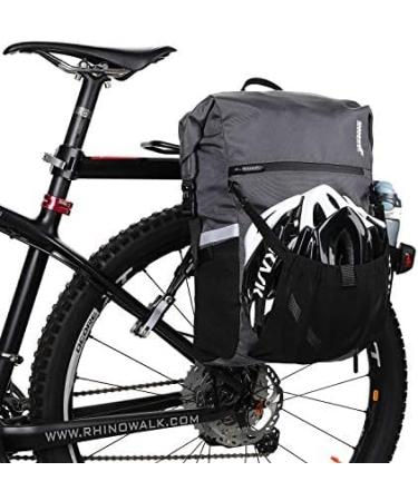 Rhinowalk Waterproof Bike Pannier Backpack - Gray | Convertible 2-in-1 Saddle Bag & Shoulder Bag | Professional Cycling Accessories - Buy Online on SooperMarket.com