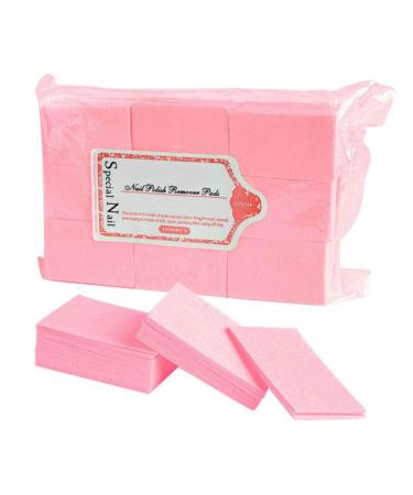Aysekone 600 Pieces Pink Disposable Nail Art Gel Polish Remover Pads Bath Manicure Nail Wipes Lint-Free Cotton Napkins for Nail Art