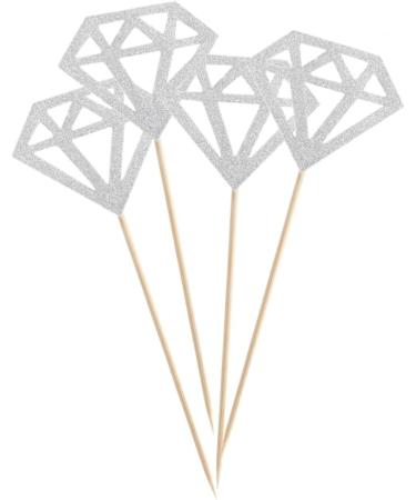 Vaguelly 150 Pcs Gold Diamond Topper Fruitcakes Wedding D cor Cake Diamonds Wedding Diamond Glitter Diamond Home Ornament Fruit Cake Glitter Wedding Cupcake Picks Commemorate Toothpick - Buy Online on SooperMarket.com