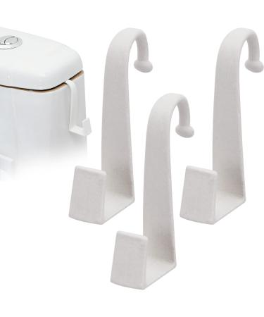 3 Pieces Velvet Potty Hook No Drill No Screw Multi Use Potty Seat Hook Toilet Seat Holder for Hanging Training Seat White Toilet Tank Hook Potty Seat Hanger for Toilet Training