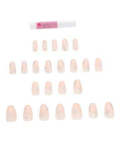 PLAFOPE 1 Set Nail Patch Fake Nails Nail Decorations for Nail Art Full Cover Nails Salon Diy Nail Decor False Nails Tips Fake Nails French Manicure X4 Supplies Plastic Pink