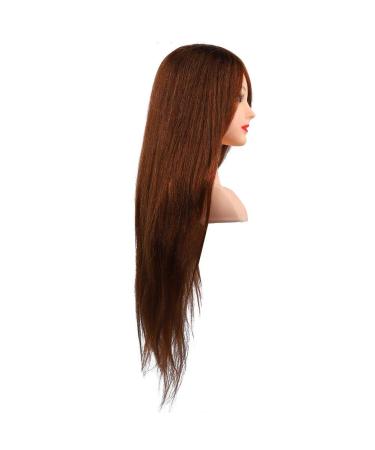 Frisierkopf Training Head - Dark Brown Natural Hair Doll for Professional Hairdressers & Styling - Buy Online on SooperMarket.com