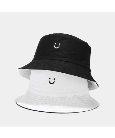 Malaxlx Unisex Reversible Smile Face Bucket Hat for Beach, Fishing, and Outdoor Activities - Buy Online on SooperMarket.com