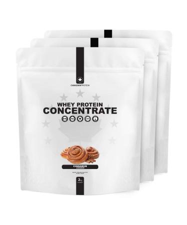 Canadian Protein Whey Concentrate 24g of Protein | 6 kg of Cinnabun Flavored Low Carb Keto Friendly Workout Recovery Drink | Protein Powder Rich in BCAA Amino Acids