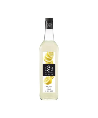 1883 Maison Routin Premium Lemon Syrup for Iced Tea Cocktails Mocktails Desserts Glass 1L Lemon 1L Glass Bottle