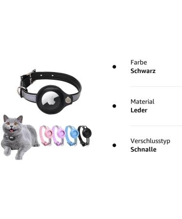 Premium Leather Airtag Cat Collar - Adjustable Reflective GPS Neck Band for All Cat Sizes | Anti-Loss Tracking & Safe Design - Buy Online on SooperMarket.com