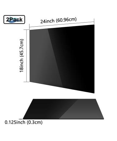Acrylic Plexiglass Sheets 18 x 24 x 1/8 Cranviech 2 Pack Black Cast Acrylic Sheets Glass Alternative for Sign DIY Display Projects Photo Frame Craft Handcraft Painting 18 x 24 x 1/8 Black 2 - Buy Online on SooperMarket.com