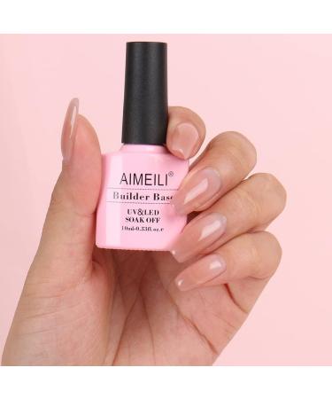 AIMEILI 8 in 1 Builder Base Sheer Color Gel Set No Need Slip Solution Builder Extension Soak Off UV LED Nude Gel Polish Multicolour Of 6pcs X 10ml - Gift Kit 38 6-38 1.67 ml (Pack of 6) - Buy Online on SooperMarket.com