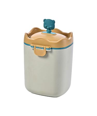 WMLBK Milk Powder Dispenser Portable Formula Powder Dispenser Pots Cute Food Storage Snack Container Baby Infant Milk Powder Storage Box with Scoop for Travel Feeding (Yellow Large)
