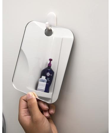 Shave Well Anti-Fog Shower Mirror - Fogless Bathroom Shaving Mirror for Men and Women | Removable Adhesive Hook | Frameless & Portable - Ideal for Travel, Camping, Gym - Unbreakable - Buy Online on SooperMarket.com