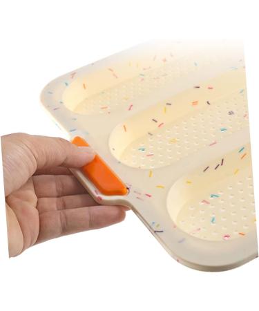 HOMSFOU 2 Pcs 3 Bread Silicone Mold Bread Pan Forms Silicone Bread Baking Trays Silicone Baking Mold Silicone Molds Loaf Pan Bread Baking Tin White Silica Gel Cake Second Generation Toast 34.5x24cmx2pcs Whitex2pcs - Buy Online on SooperMarket.com