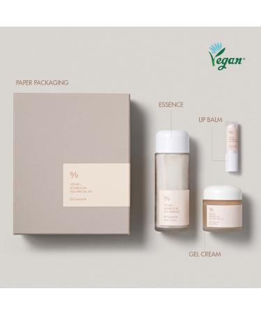Leegeehaam Dr.Ceuracle Vegan Kombucha Tea Special Set - Korean Hydrating & Nourishing Skincare Gift Set | Essence Gel Cream & Lip Balm - Buy Online on SooperMarket.com