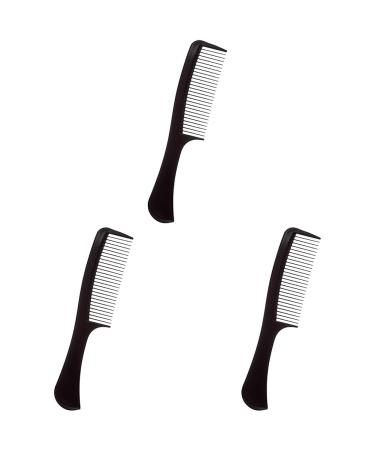 LA MODA HANDLE COMB BLACK (Pack of 3) Black 1 Count (Pack of 3)
