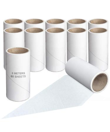 Mr Hsiung & Mrs Yin 12 PCS Sticky Lint Roller Refills for Pet Hair Clothes Bedding Dog Cat Hair Remover 720 Sheets Total 12 Refills