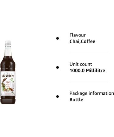 Monin Chai Tea Cocktail Syrup - 1L Plastic Bottle (No Pumps) - Buy Online - Buy Online on SooperMarket.com