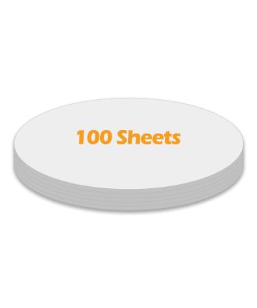 Ezyaid Construction Paper Circles White Color 6 Inches, Origami Craft Paper 100 Sheets for Kids Arts and Crafts, School Crafting Supplies for Kids