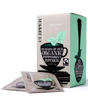 Clipper Clip Peppermint Enveloped (25Bags) Envelope String & Tagged Fairtrade Gluten Free Organic Vegan - Buy Online on SooperMarket.com
