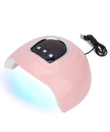 54W Intelligent Nail Polish Drying Lamp LED UV Gel Lamp Dryer Manicure Tool with Automatic Sensors LCD Display Pink(Pink)