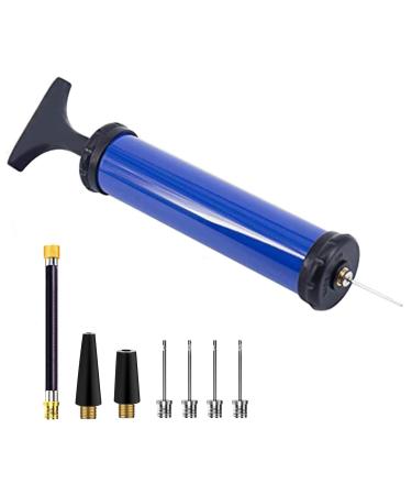 TONUNI Portable Air Pump,Ball Pump Inflator Kit with Needle,Nozzle, Extension Hose for Soccer Basketball Football Volleyball Water Polo Rugby Exercise Sports Ball Balloon Swim Inflatables(Blue)