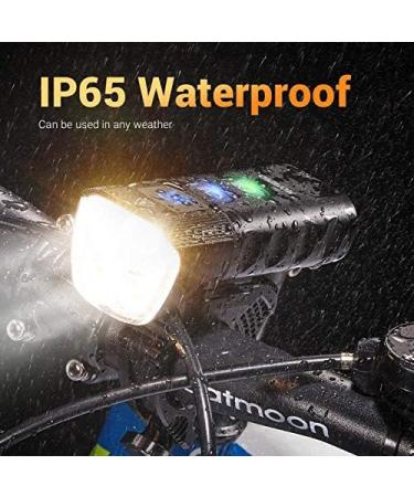 Super Bright 10000 Lumens USB Rechargeable Bike Light Front | IP65 Waterproof, 13 Lighting Modes | Perfect for All Road, Mountain Night Riding - Buy Online on SooperMarket.com