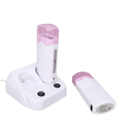 Double depilatory heater wax roller set for hair removal roll-on wax warmer portable double depilatory roll-on wax warmer with heating base for women and men's hair legs armpit (EU)