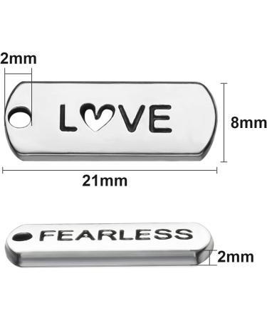 Hicarer 80 Word Charms Pendants - Engraved Motivational Jewelry Accessories in Silver - Buy Online on SooperMarket.com
