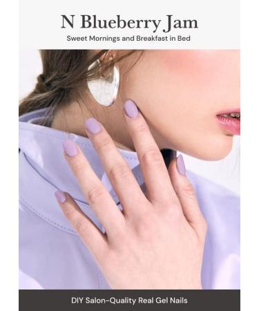 ohora Semi Cured Gel Nail Strips (N Blueberry Jam) - Salon-Quality, Long Lasting & Easy to Apply - Purple - Buy Online on SooperMarket.com