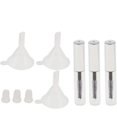 3 Pieecs 4 ml Empty Mascara Tube w/Eyelash Wand Brush Rubber Inserts and Funnels Set for DIY Mascara Refillable Containers for Travel - Clear as described - Buy Online on SooperMarket.com