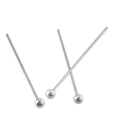 200pcs 22mm Ball Head Pins (Wire 0.6mm/0.024 inch/22 Gauge) Sterling Silver Plated Brass for Jewelry Beading Craft Making CF67-22 22mm (0.87 inch) - 200pcs Silver
