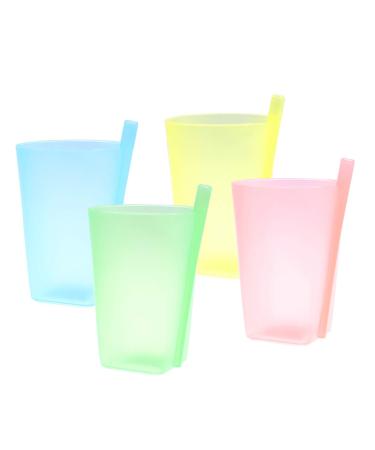 EXCEART 4PC Cups with Built- in Straw Colorful Sip Cups with Built in Straw for Children