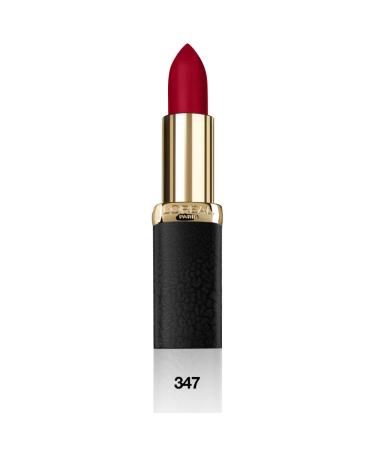 L'Or al Paris Color Riche Matte 347 Haute Rouge Matt lipstick with nourishing oils creamy texture for maximum lip comfort 347 Haute Rouge 1 piece (1 Pack)