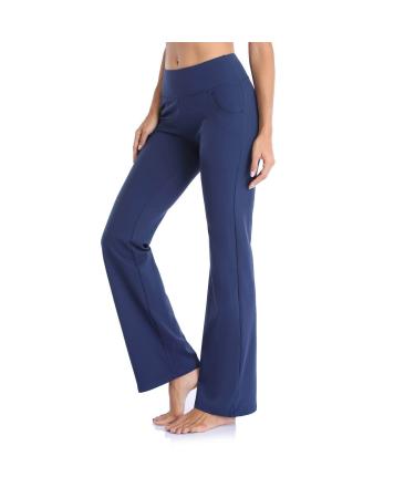 WILLBEST Women's Activewear Trouser Straight Leg Yoga Pants Drawstring Comfort Tracksuit Bottoms Workout Joggers Causal Cotton Lounge Pants 1383-djufh-blue-6 S