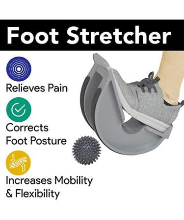 ProHeal Foot Rocker Calf Stretcher with Spiked Ball Massager - Plantar Fasciitis & Achilles Tendonitis Relief - Black (Blue/Purple Ball Options) - Buy Online on SooperMarket.com