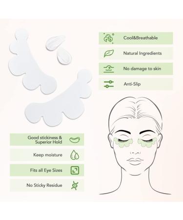 Lunamoon Eye Pads for Eyelash Extensions - 50 Pairs Flower-Green | Ideal for Eyeliner Coloring & Lifting - Buy Online on SooperMarket.com