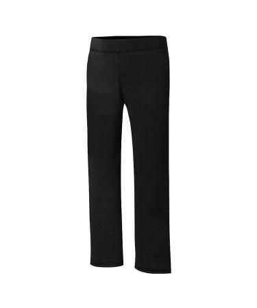 Hanes Girls EcoSmart Sweatpants, Open Leg Bottoms, Tagless Sweatpants Large Black