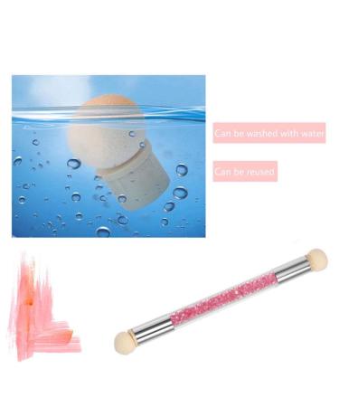 Nail Art Tools Set - Double Head Ombre Sponge Stick & Brush Applicator with 4 Replacement Heads for Perfect Pigment Application - Buy Online on SooperMarket.com