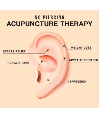 FITLIX Auricular Concave Ear Cuff Non Piercing Acupressure Earrings Magnetic Acupressure Lymph Earrings Acupressure Earrings for Weight Loss (Gold+Silver) - Buy Online on SooperMarket.com