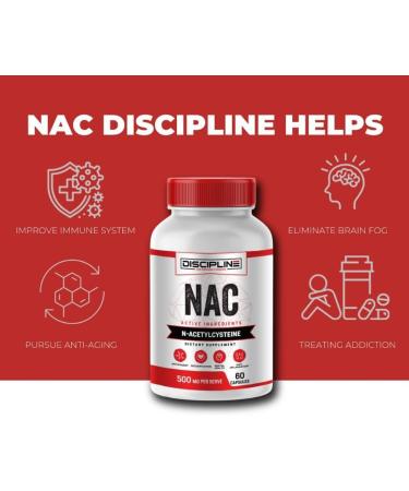 DISCIPLINE NAC (N-Acetyl cysteine) - 500mg - 60 Capsules - Buy Online on SooperMarket.com