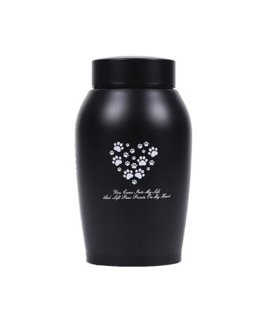 Youdear Service Pet Cremation Urns Pet Urns for Dog and Cat Ashes Paw Print Keepsake Urns Pet memorial Urn Dog urns for ashes Cat urns for Ashes (medium black) M Black