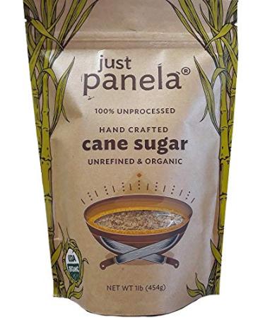 Just Panela Unrefined Cane Sugar - 1 Pound, Pack of 2 - Unprocessed and Handcrafted Organic Cane Sugar with Intact Natural Minerals - Jaggery Powder 1 Pound (Pack of 2)