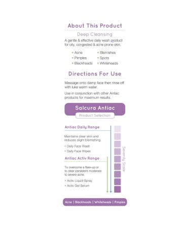 Salcura Natural Skin Therapy Antiac Daily Face Wash - Effective Acne Cleansing for Blemish-Prone Skin 150ml - Buy Online Internationally - Buy Online on SooperMarket.com