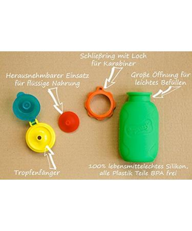 Squeasy Snacker Green - Reusable Silicone Squeezy Pouch 180ml | BPA-Free Self-Filling Snack Pouch for Kids - Buy Internationally! - Buy Online on SooperMarket.com